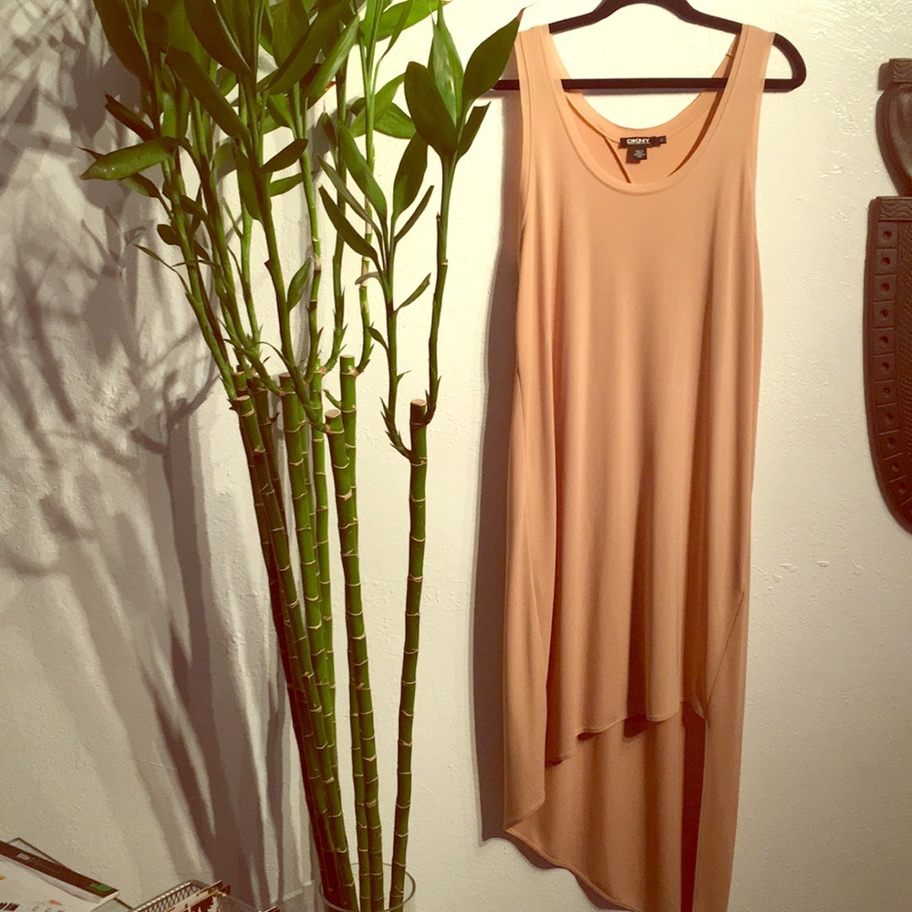 DKNY MATTE JERSEY ASYMMETRIC DRESS